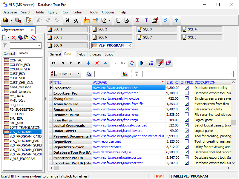 Database Tour Pro screen shot