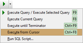 Execute Query menu