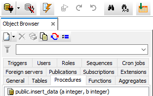 Object Browser for PostgreSQL database