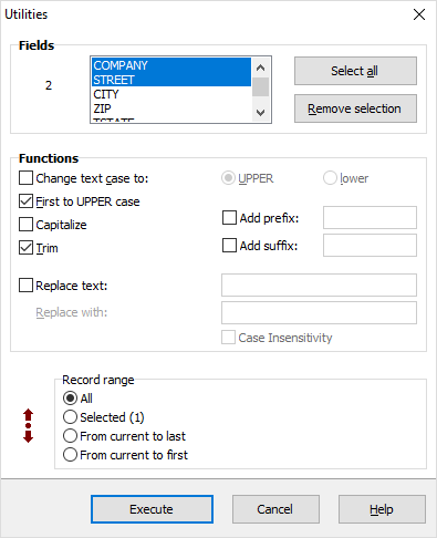 Batch Operations with Text Fields in Database Tour