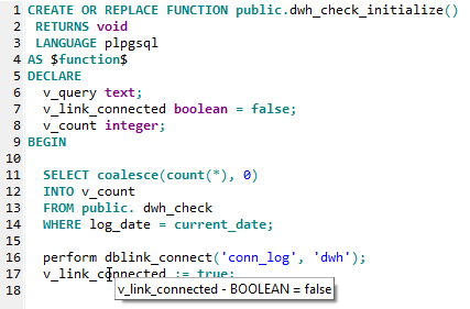 Stored procedure variable hint